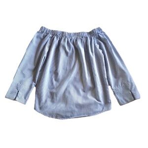 Striped Off The Shoulder Long Sleeve Top